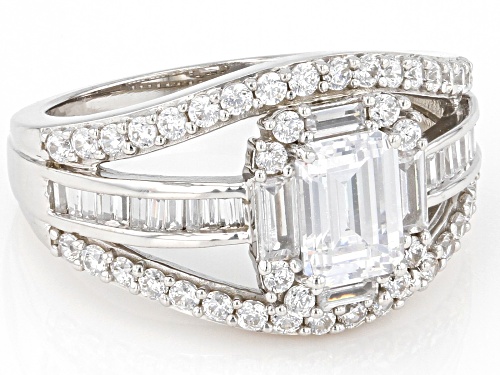 Bella Luce® 3.25ctw White Diamond Simulant Rhodium Over Sterling Silver Ring(1.96ctw DEW) - Size 9