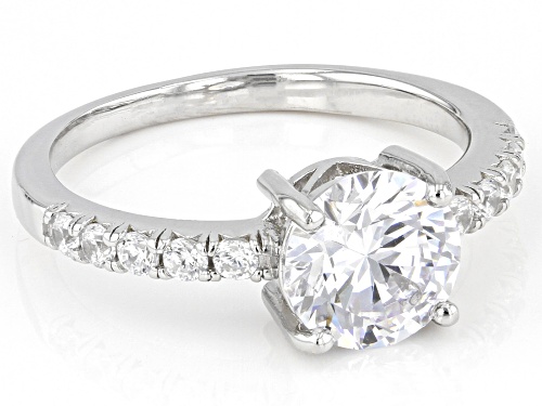 Bella Luce® 4.06ctw White Diamond Simulant Round Rhodium Over Sterling Silver Ring(2.46ctw DEW) - Size 8