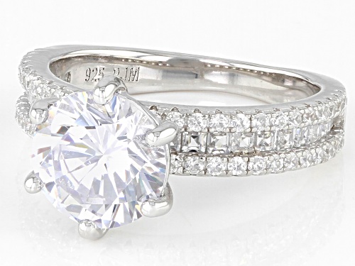 Bella Luce® 5.54ctw White Diamond Simulant Rhodium Over Sterling Silver Ring(3.35ctw DEW) - Size 12