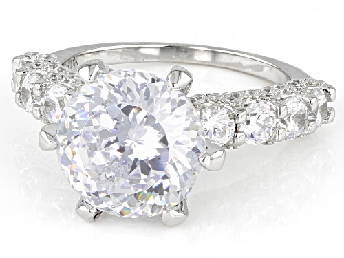 Bella Luce® 10.27ctw White Diamond Simulant Platinum Over Sterling Silver Ring (6.22ctw DEW) - Size 7