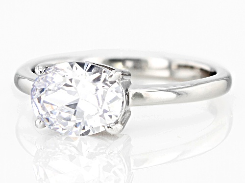Bella Luce® 3.25ctw White Diamond Simulant Rhodium Over Sterling Silver Ring (1.96ctw DEW) - Size 10