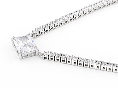 Bella Luce® 9.06ctw White Diamond Simulant Rhodium Over Sterling Silver Necklace (5.49ctw DEW) - Size 18