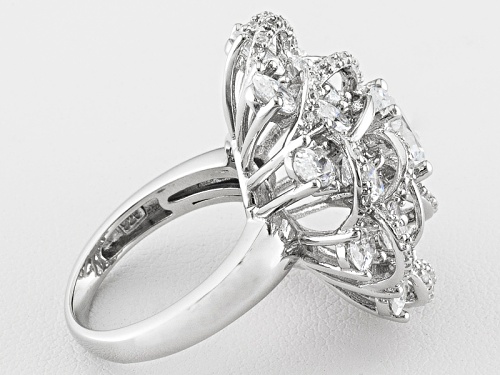 Bella Luce ® 10.65ctw Oval And Round, Rhodium Over Sterling Silver Cocktail Ring - Size 5