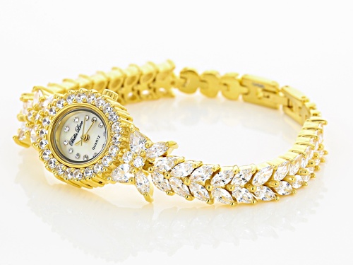 Bella Luce ® Ladies 25.72ctw Round, Pear & Marquise 18kt Yellow Gold Over Sterling Silver Watch