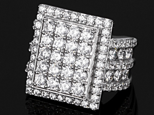 Bella Luce ® 9.46ctw Round Rhodium Over Sterling Silver Ring - Size 5