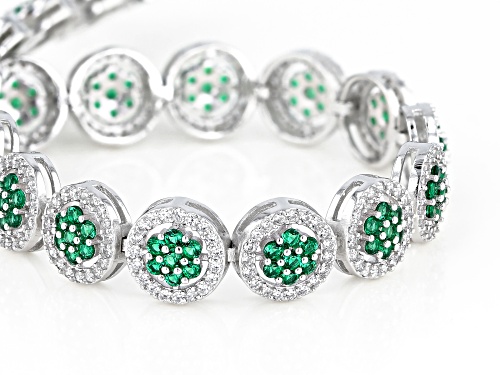 Bella Luce ® 11.21ctw Emerald And White Diamond Simulants Rhodium Over Silver Tennis Bracelet - Size 8