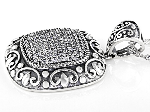 Bella Luce  1.13ctw White Diamond Simulant Rhodium Over Silver Pendant With Chain