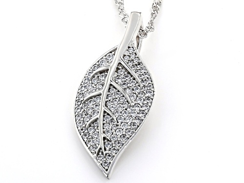 Bella Luce ® 3.24ctw Rhodium Over Sterling Silver Leaf Pendant With Chain (0.79ctw DEW)
