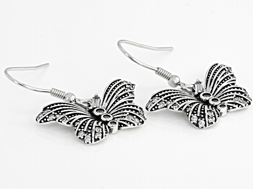 Bella Luce ® 1.06ctw White Diamond Simulant Rhodium Over Silver Butterfly Earrings (0.66ctw DEW)