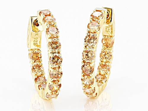 Bella Luce ® 4.85ctw Champagne Diamond Simulant Eterno ™ Yellow Hoop Earrings (2.64ctw DEW)