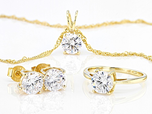 Bella Luce ® 9.40ctw Eterno ™ Yellow Ring, Earrings, and Pendant With Chain Set (5.12ctw DEW)