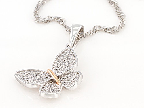Bella Luce ® 0.49ctw Rhodium Over Sterling Silver Butterfly Pendant With Chain (0.28ctw DEW)