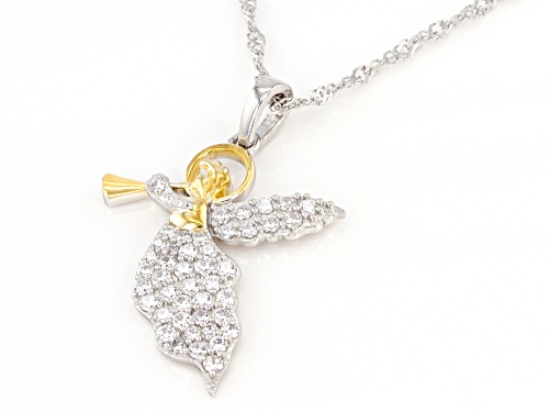 Bella Luce®1.65ctw Rhodium Over Silver And Eterno™ Yellow Angel Pendant With Chain (0.79ctw DEW)