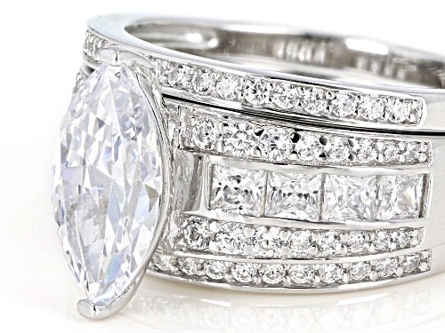 Bella Luce ® 4.26ctw Rhodium Over Sterling Silver Ring With 2 Bands (2.97ctw DEW) - Size 10