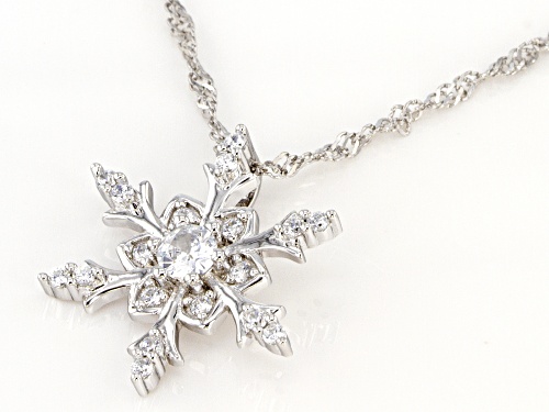 Bella Luce ® 0.90ctw Rhodium Over Sterling Silver Snowflake Pendant With Chain (0.52ctw DEW)
