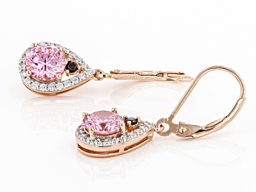 Bella Luce ® 4.52ctw Pink, Mocha, and White Diamond Simulants Eterno ™ Rose Earrings (2.40ctw DEW)