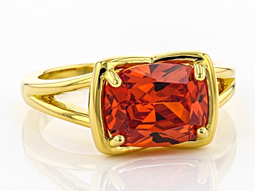 Bella Luce ® 5.00ctw Orange Sapphire Simulant Eterno ™ Yellow Ring (2.04ctw DEW) - Size 7