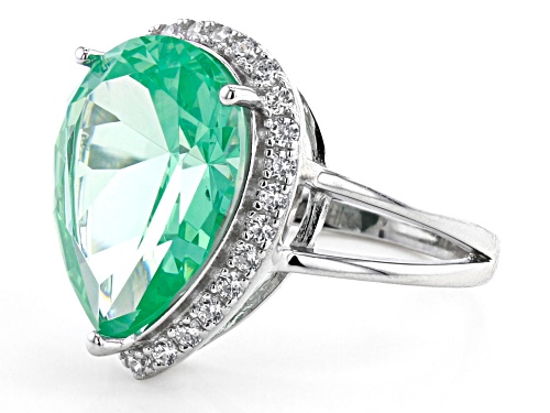Bella Luce® Caribbean Green Lab Spinel And White Diamond Simulants Rhodium Over Silver Ring - Size 9
