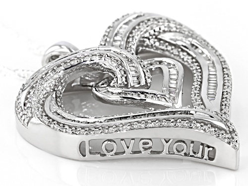 Bella Luce ® 1.77ctw Rhodium Over Sterling Silver Heart Pendant With Chain (1.05ctw DEW)