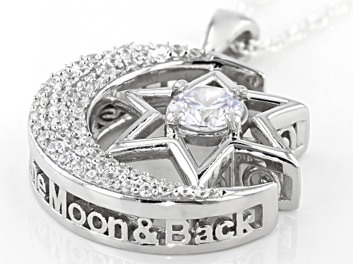 Bella Luce® 3.09ctw Rhodium Over Sterling Silver Moon and Star Pendant With Chain (1.45ctw DEW)