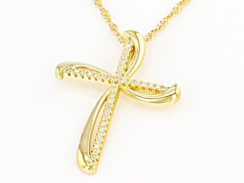Bella Luce ® 0.34ctw white diamond simulant Eterno ™ Yellow Cross Pendant With Chain (0.18ctw DEW)