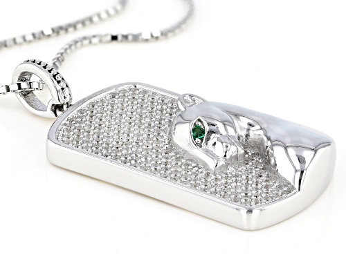 Bella Luce ® 1.30ctw Emerald And White Diamond Simulants Rhodium Over Silver Pendant With Chain