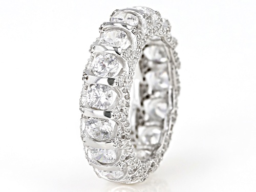 Bella Luce ® 8.35ctw Rhodium Over Sterling Silver Eternity Band Ring (4.59ctw DEW) - Size 8