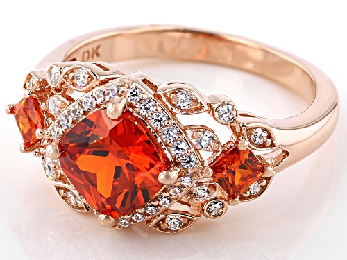 Bella Luce ® 3.62ctw Orange Sapphire and White Diamond Simulants Eterno ™ Rose Ring - Size 8