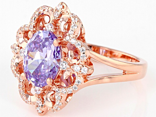 Bella Luce ® 5.00ctw Lavender And White Diamond Simulants Eterno ™ Rose Ring (2.83ctw DEW) - Size 8