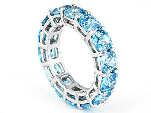 Bella Luce ® 12.75ctw Lab Created Blue Spinel Rhodium Over Sterling Silver Eternity Band Ring - Size 8