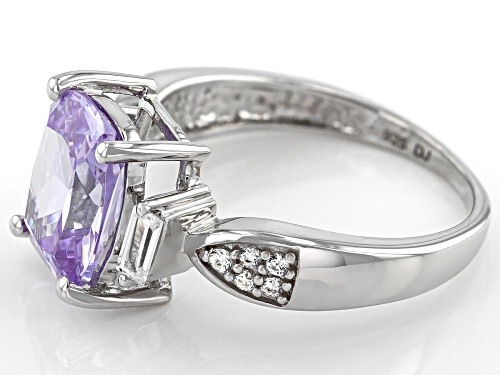 Bella Luce ® 5.55ctw Lavender And White Diamond Simulants Rhodium Over Sterling Silver Ring - Size 7