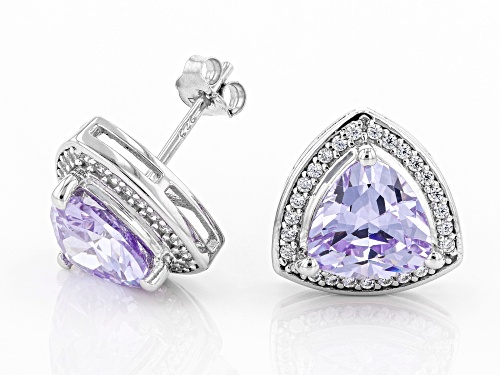 Bella Luce ® 6.74ctw Lavender And White Diamond Simulants Rhodium Over Silver Earrings (3.77ctw DEW)