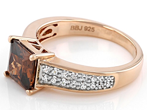 Bella Luce ® 3.44ctw Mocha And White Diamond Simulants Eterno™ Rose Ring (2.36ctw DEW) - Size 8
