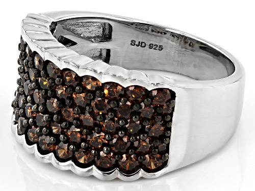 Bella Luce ® 3.30ctw Mocha Diamond Simulant Rhodium Over Sterling Silver Ring (1.63ctw DEW) - Size 5
