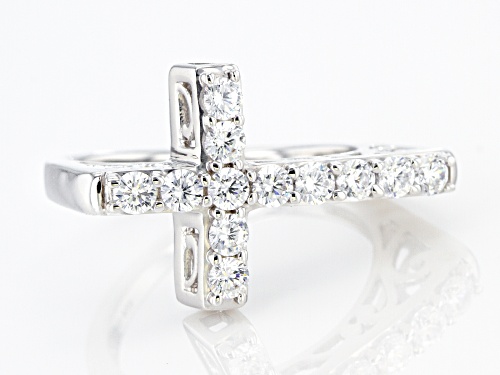 Bella Luce ® 1.35ctw Rhodium Over Sterling Silver Cross Ring - Size 11