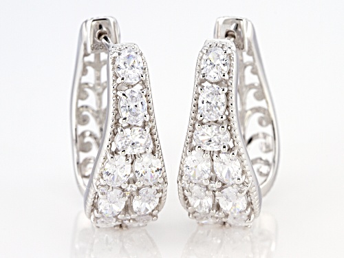 Bella Luce ® 5.36ctw Rhodium Over Sterling Silver Hoop Earrings