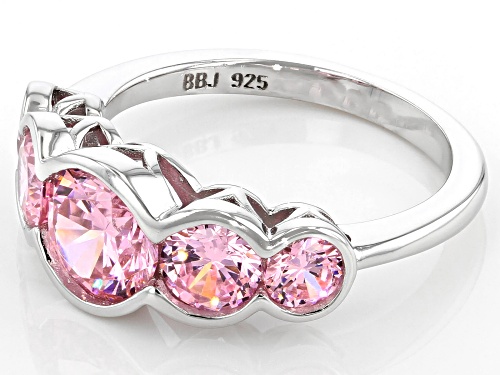 Bella Luce ® 5.65ctw Pink Diamond Simulant Rhodium Over Sterling Silver Ring (2.70ctw DEW) - Size 6