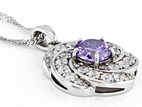 Bella Luce ® 5.34ctw Lavender And White Diamond Simulants Rhodium Over Silver Pendant With Chain