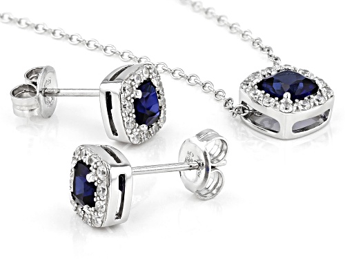 Bella Luce ® Lab Created Blue Sapphire And White Diamond Simulant Rhodium Over Silver Jewelry Set