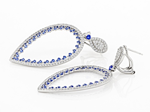 Bella Luce® 5.45ctw Lab Created Blue Spinel And White Diamond Simulant Rhodium Over Silver Earring