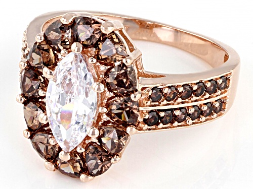 Bella Luce® 4.23ctw Mocha And White Diamond Simulants Eterno™ Rose Ring (2.75ctw DEW) - Size 10