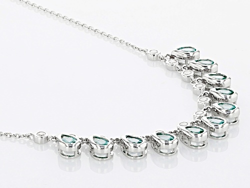 Bella Luce® Lab Created Green Spinel And White Diamond Simulants Rhodium Over Silver Necklace - Size 18