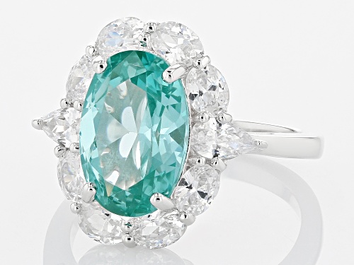 Bella Luce® Lab Created Green Spinel And White Diamond Simulants Rhodium Over Sterling Silver Ring - Size 8