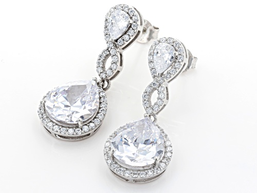 Bella Luce ® 17.90ctw White Diamond Simulant Rhodium Over Sterling Silver Earrings (8.66ctw DEW)