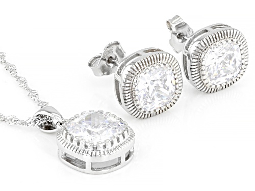 Bella Luce ® 9.35ctw White Diamond Simulant Rhodium Over Silver Jewelry Set (4.60ctw DEW)