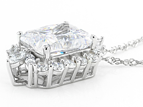 Bella Luce ® 13.69ctw White Diamond Simulant Rhodium Over Sterling Silver Pendant With Chain