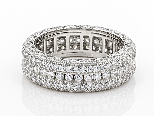 Bella Luce ® 3.53ctw White Diamond Simulant Rhodium Over Sterling Silver Band Ring (1.74ctw DEW) - Size 8