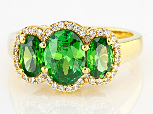 Bella Luce ® 3.68ctw Emerald And White Diamond Simulants Eterno™ Yellow Ring - Size 10