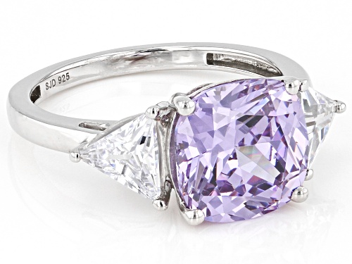 Bella Luce® 9.50ctw Lavender And White Diamond Simulants Platinum Over Silver Ring (5.27ctw DEW) - Size 12