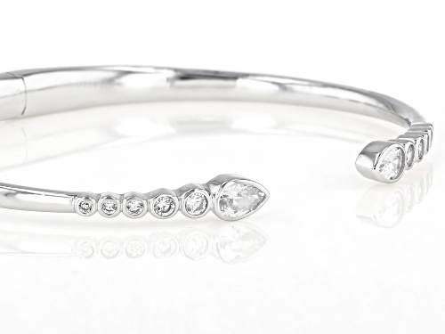Bella Luce ® 1.96ctw White Diamond Simulant Rhodium Over Sterling Silver Cuff Bracelet (1.19ctw DEW) - Size 7